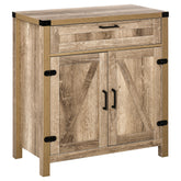 Farmhouse Sideboard Buffet Cabinet with Drawer and Adjustable Shelf - Oak